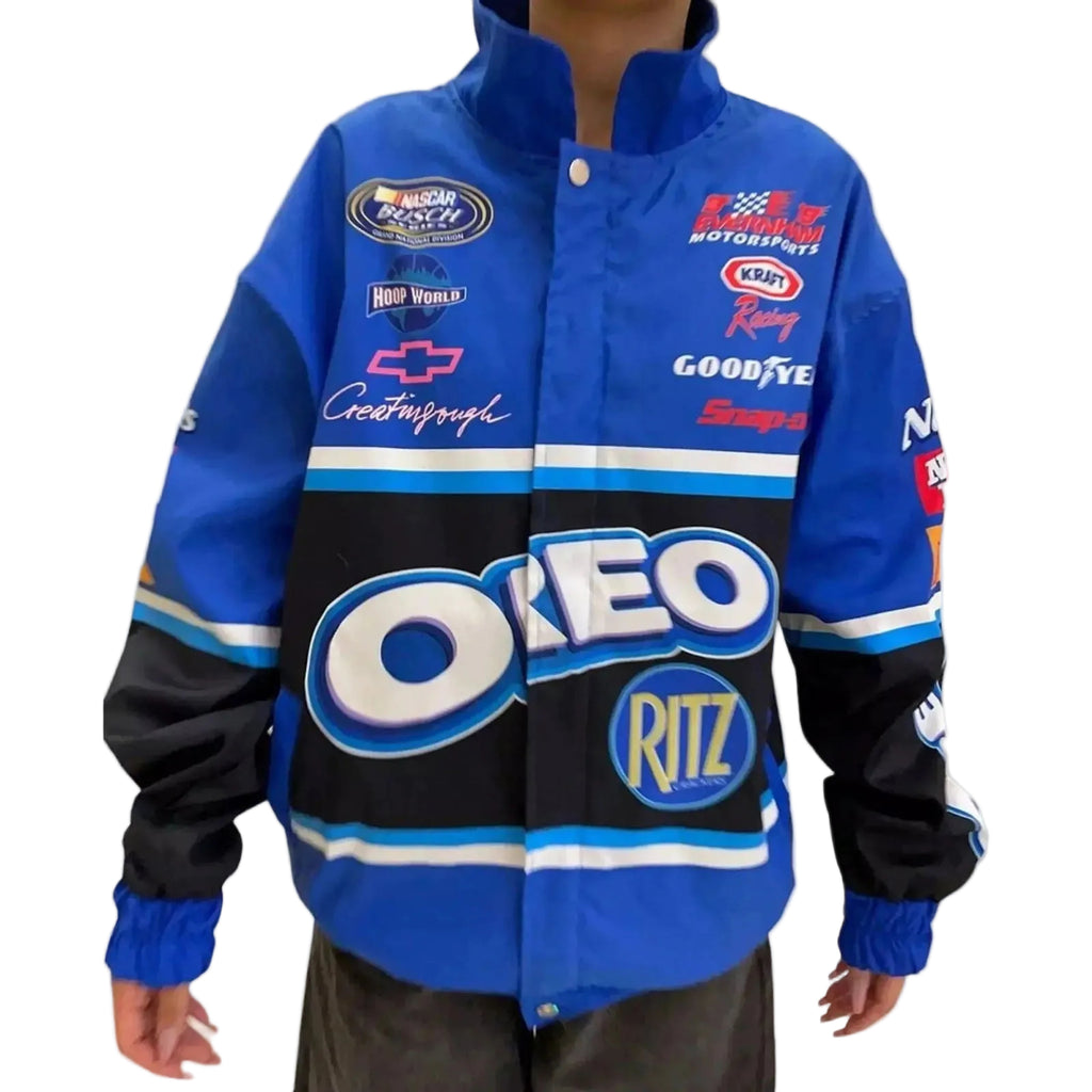 F1 Biker Racing Streetwear Embroidered Bomber Jacket - Speedxcrafts