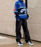 F1 Biker Racing Streetwear Embroidered Bomber Jacket - Speedxcrafts