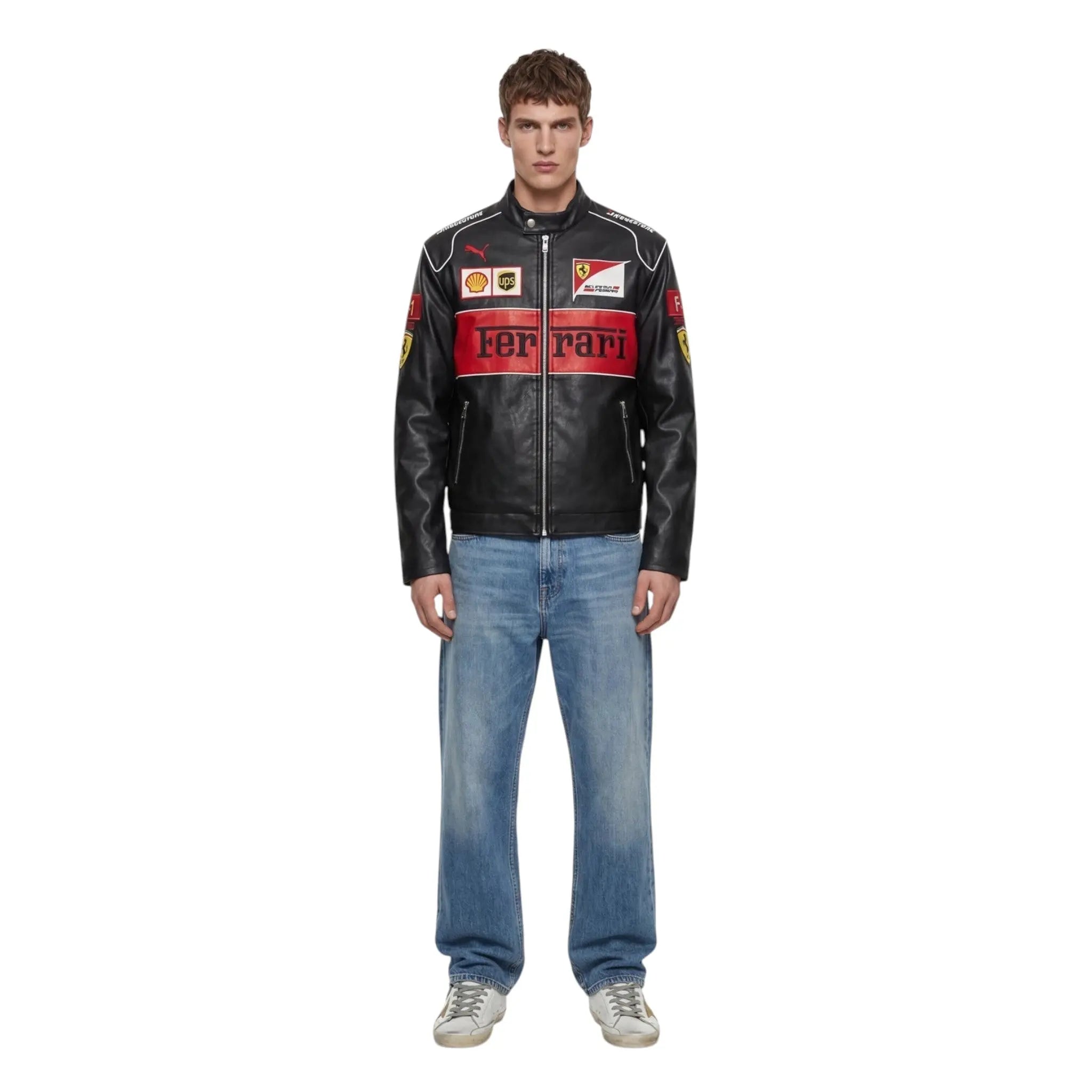 Ferrari F1 Vintage Leather Jacket - Red Edition