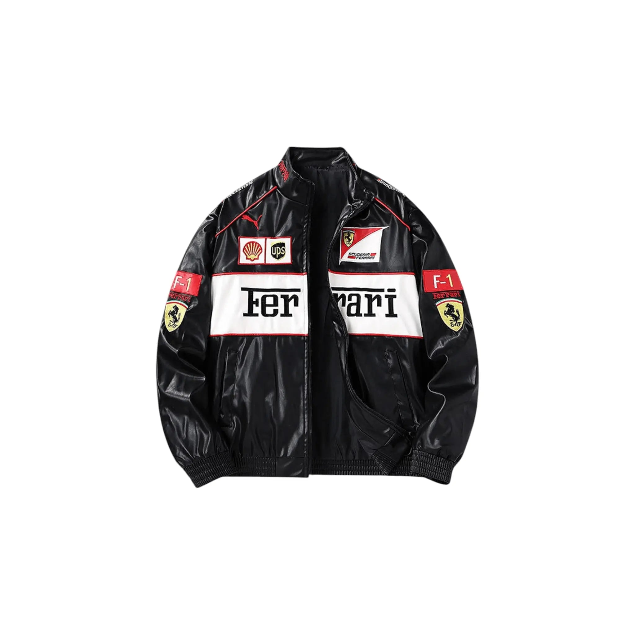 Ferrari F1 Vintage Leather Jacket - White Edition