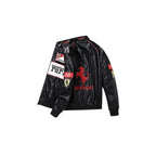 Ferrari F1 Vintage Leather Jacket - White Edition