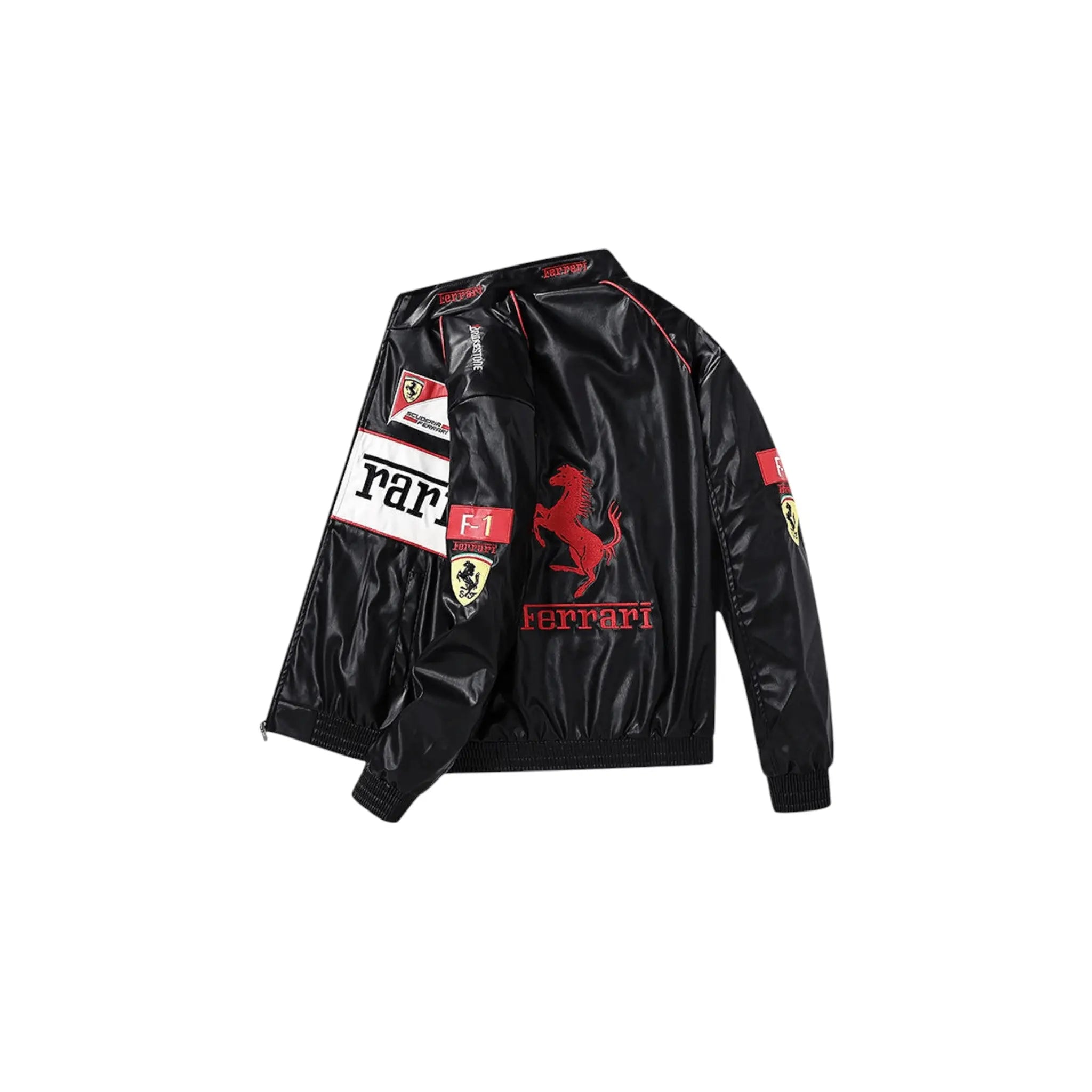 Ferrari F1 Vintage Leather Jacket - White Edition