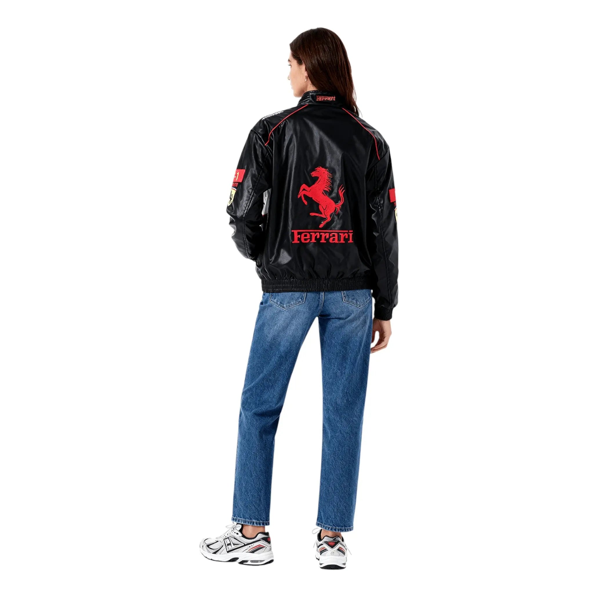 Ferrari F1 Vintage Leather Jacket - White Edition