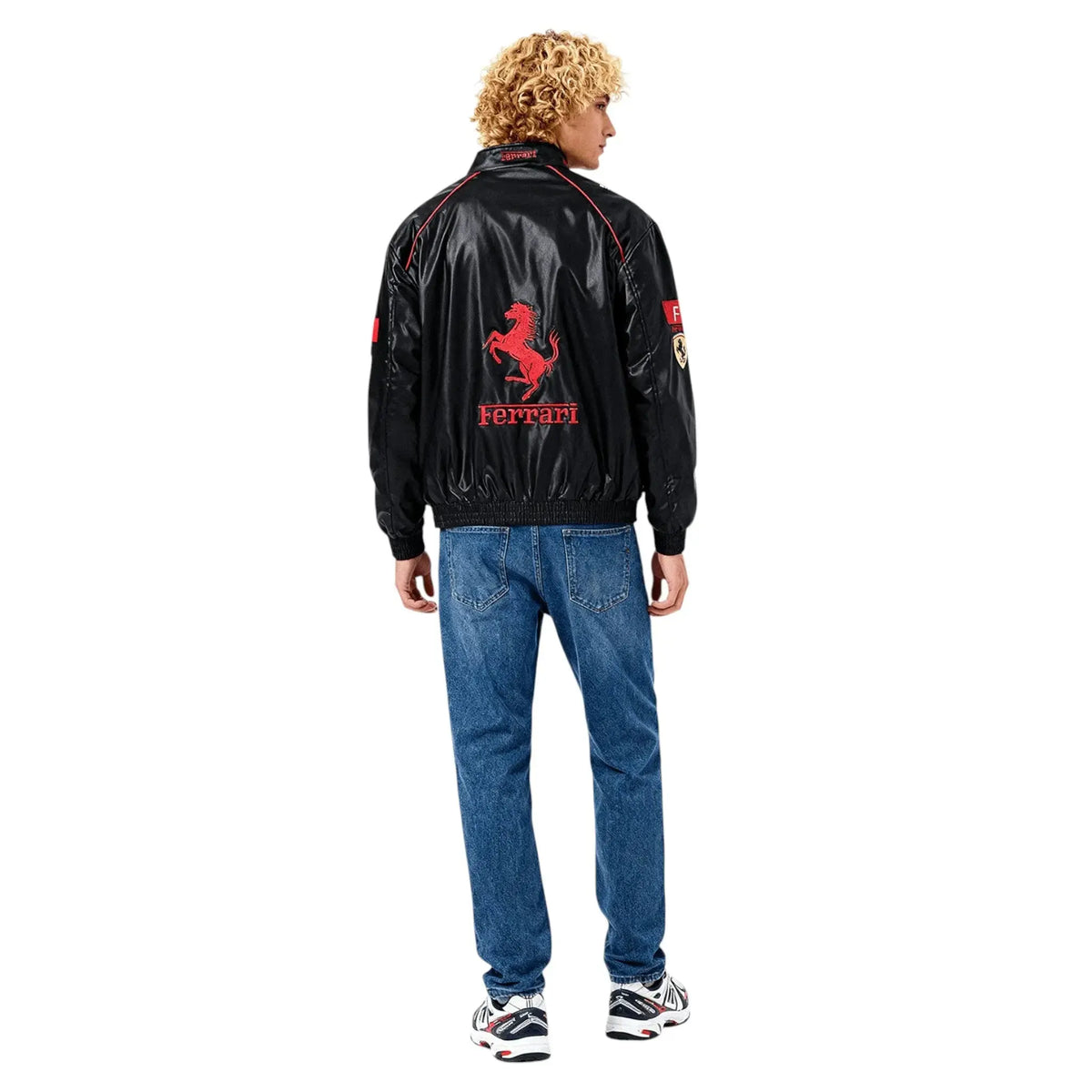 Ferrari F1 Vintage Leather Jacket - White Edition