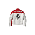Ferrari F1 Vintage Leather Jacket - White Edition