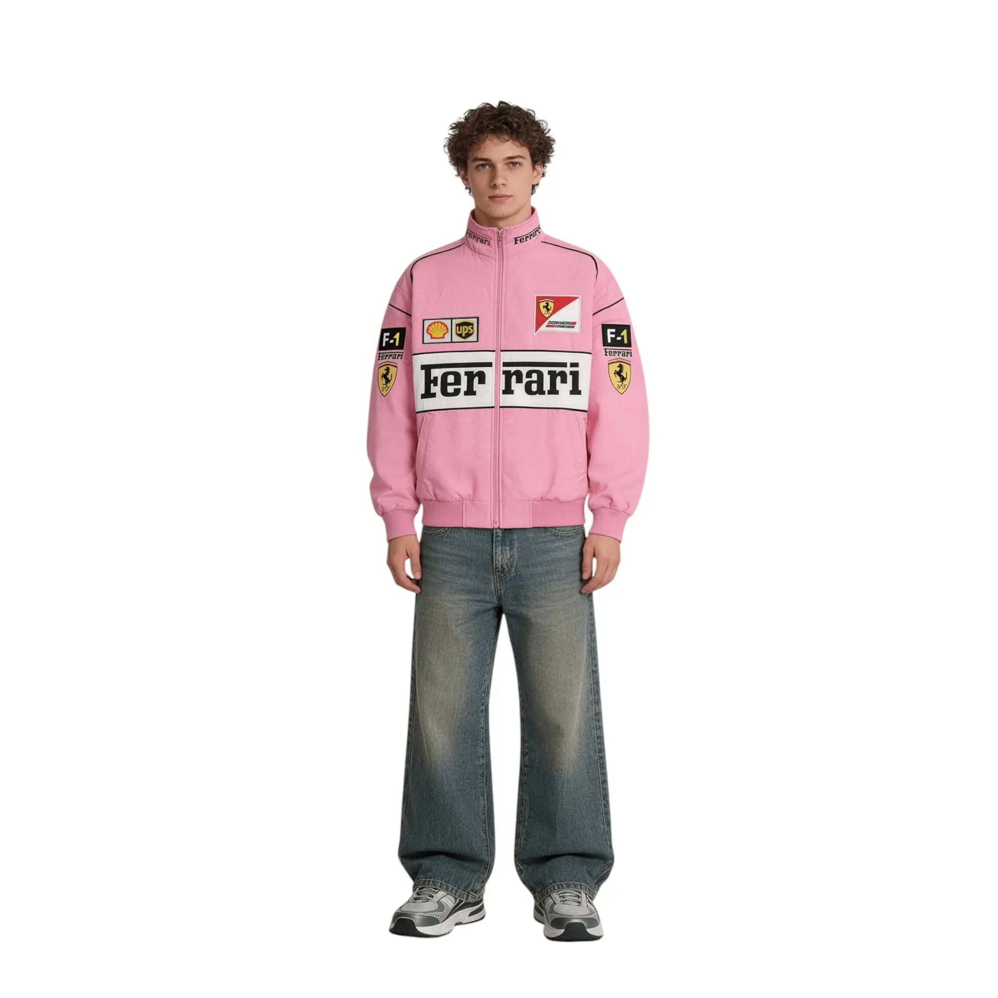 Ferrari F1 Vintage Racing Jacket - Pink Cotton Edition