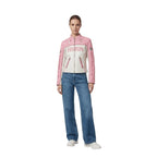 Ferrari F1 Vintage Racing Leather Jacket - Pink & White Edition