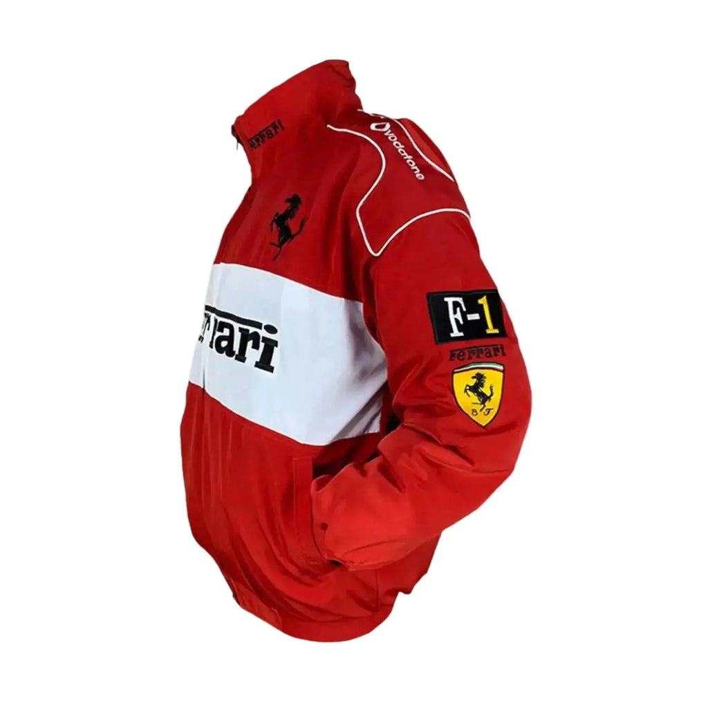 Ferrari Racing Jacket Red and White Nascar Edition - Speedxcrafts