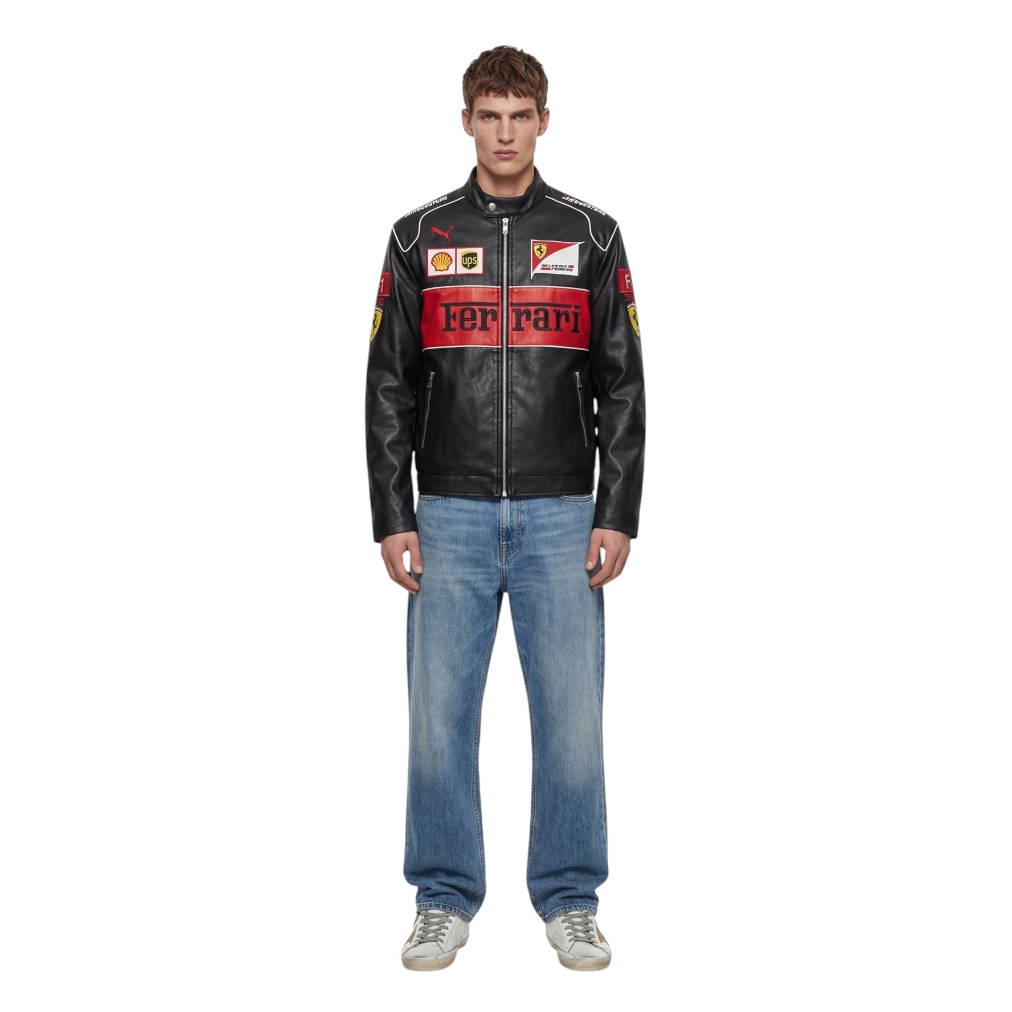 Ferrari F1 Vintage Leather Jacket - Red Edition