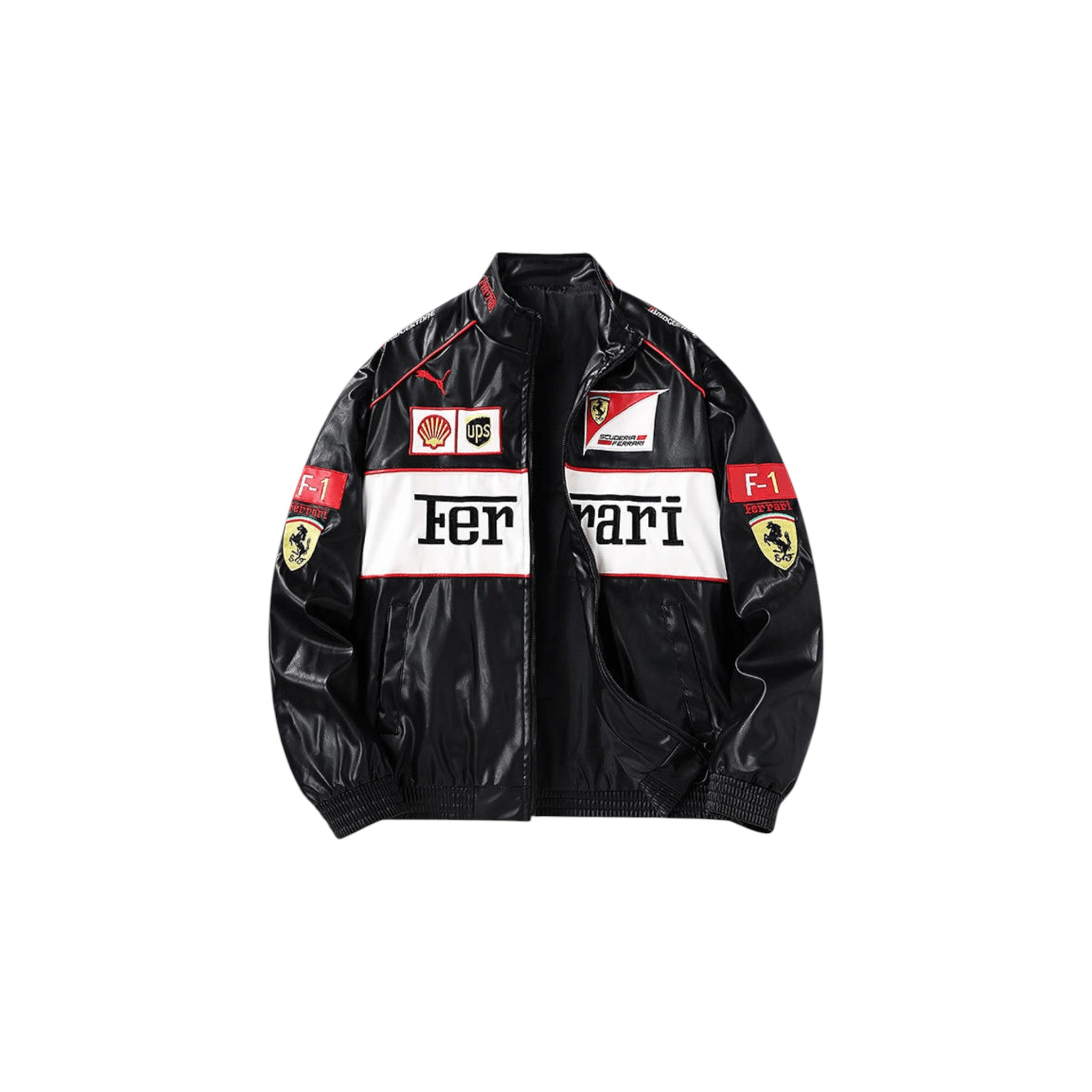 Ferrari F1 Vintage Leather Jacket - White Edition