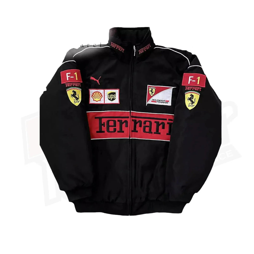 Ferrari F1 Vintage Racing Embroidered Jacket - Speedxcrafts