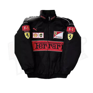 Ferrari F1 Vintage Racing Embroidered Jacket - Speedxcrafts