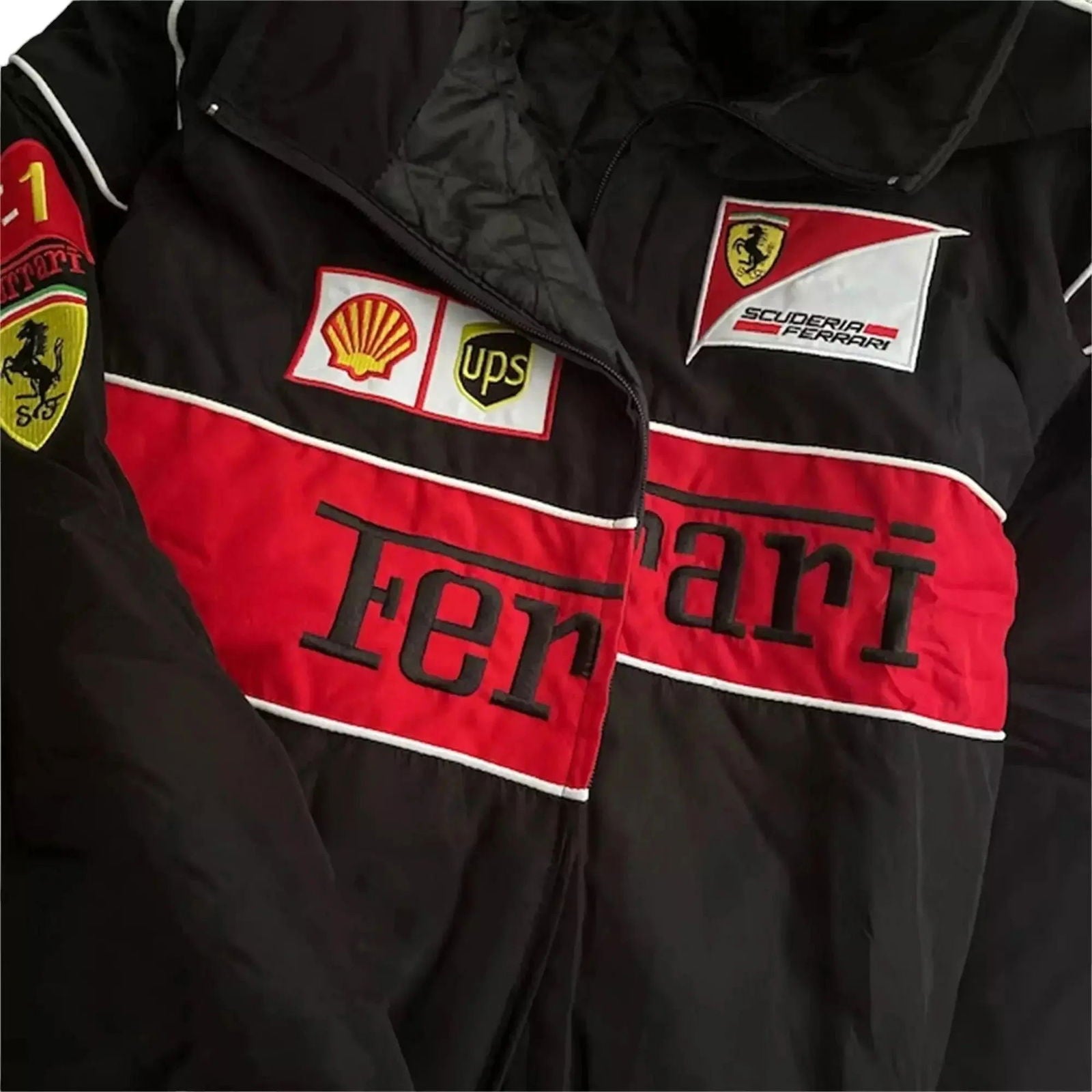 Ferrari F1 Vintage Racing Embroidered Jacket - Speedxcrafts