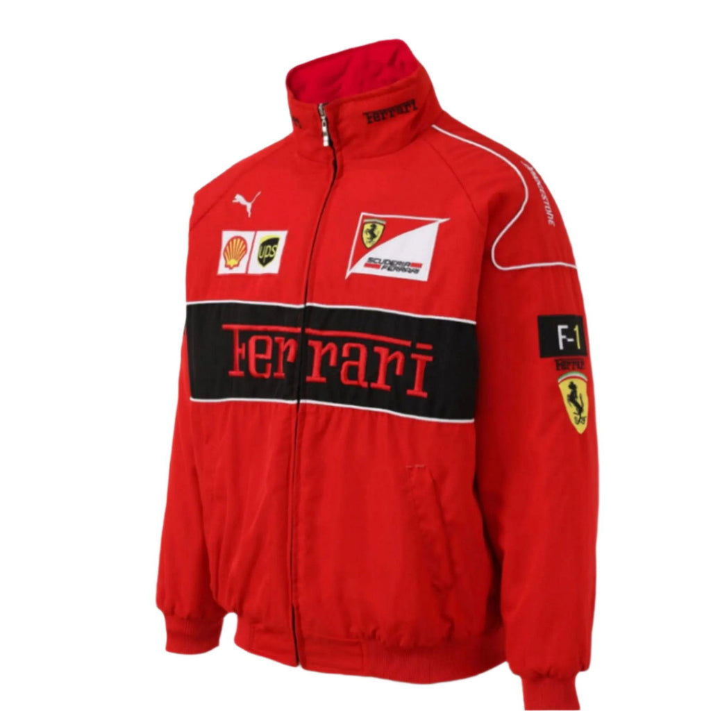 Ferrari F1 Vintage Red Jacket | Classic Motorsport Apparel - Speedxcrafts