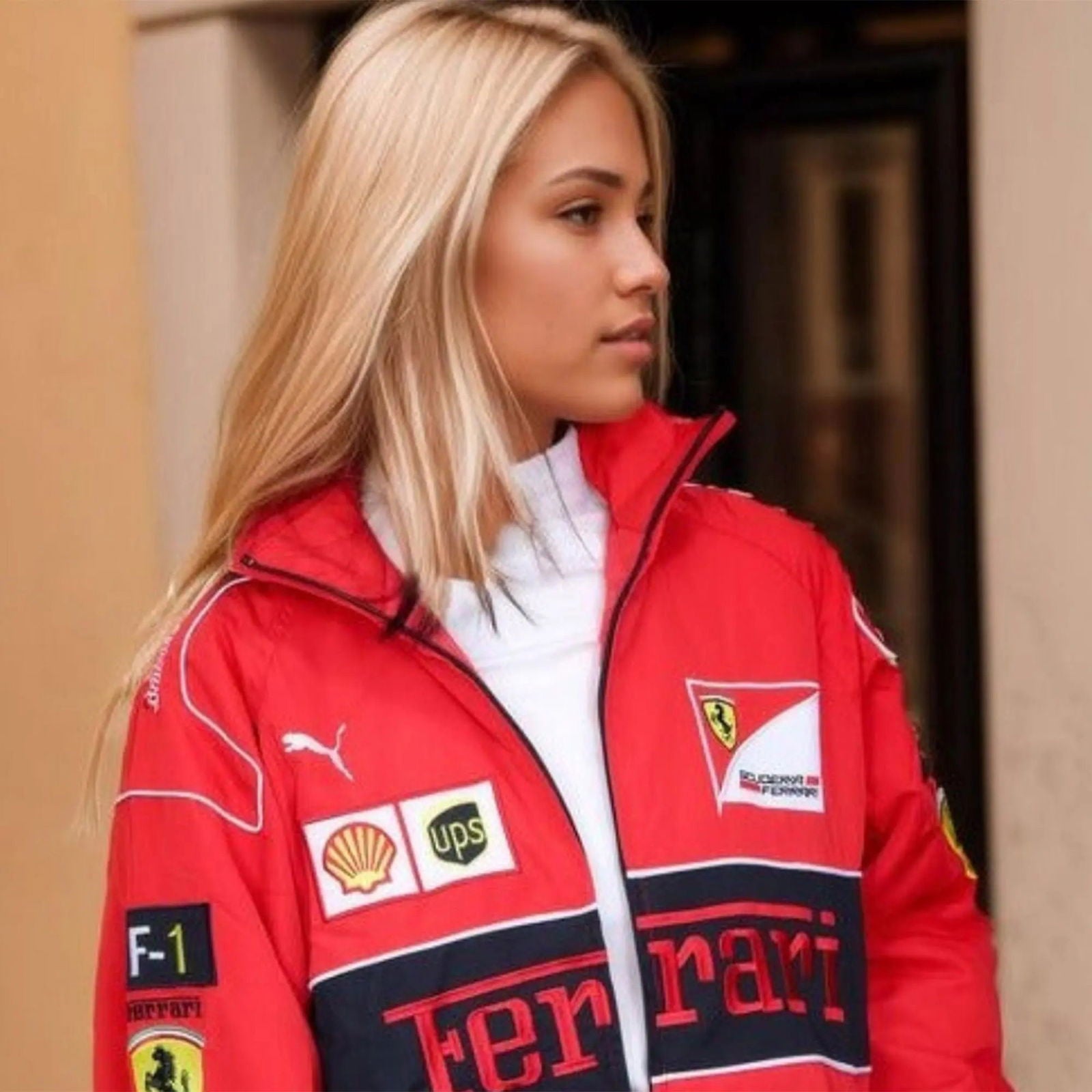 Ferrari F1 Vintage Red Jacket | Classic Motorsport Apparel - Speedxcrafts