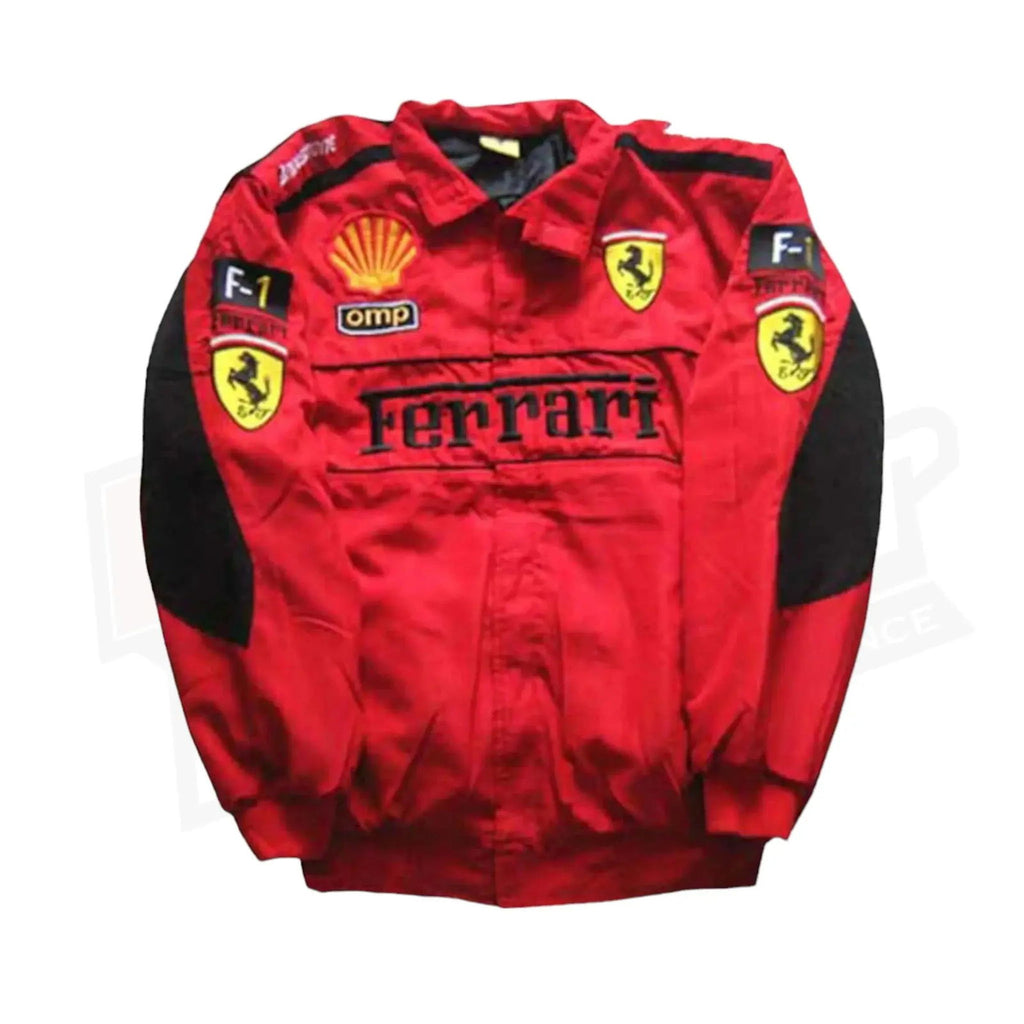 Ferrari Formula One Vintage Racing Embroidered Jacket - Speedxcrafts