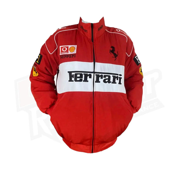 Ferrari Racing Jacket Red and White Nascar Edition - Speedxcrafts