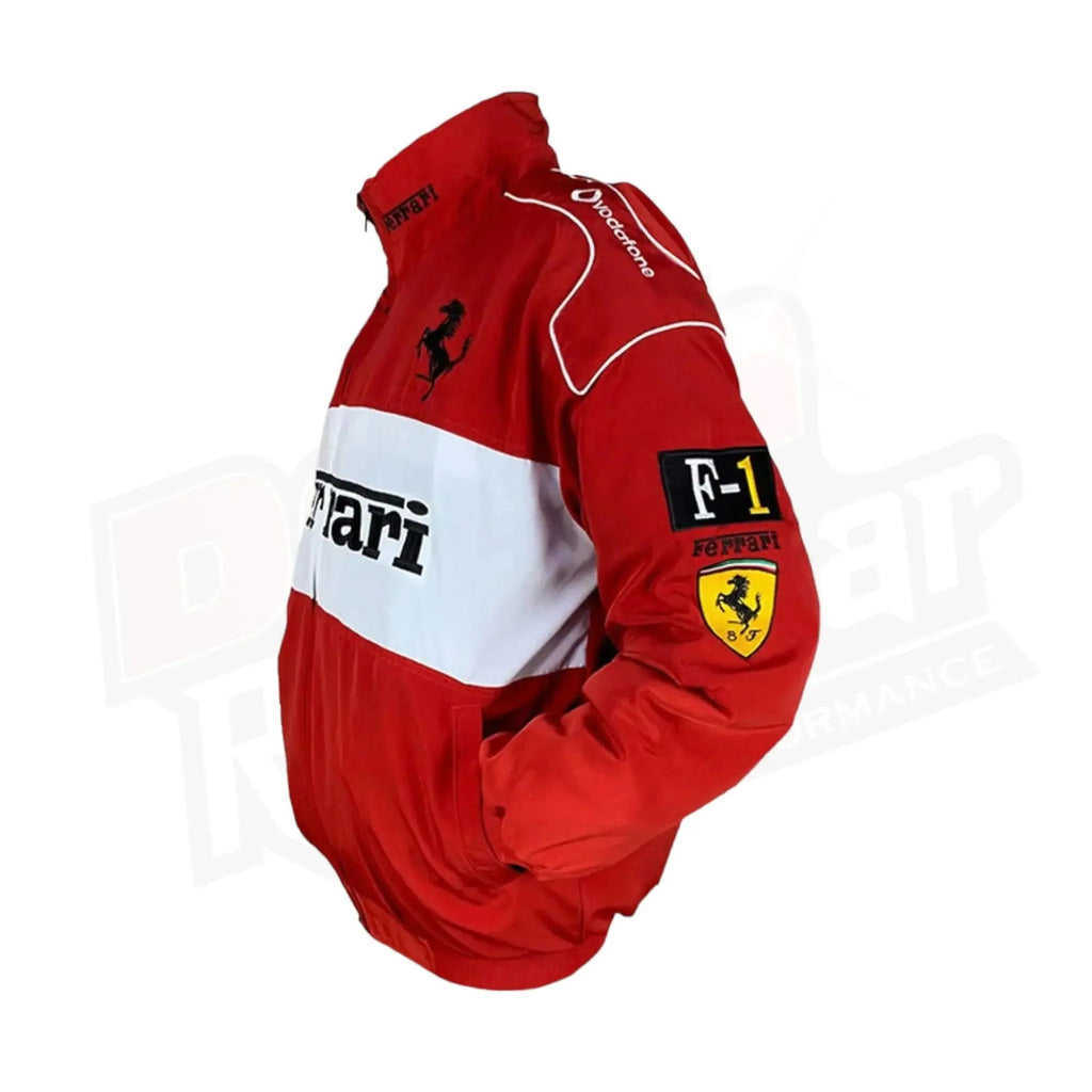 Ferrari Racing Jacket Red and White Nascar Edition - Speedxcrafts