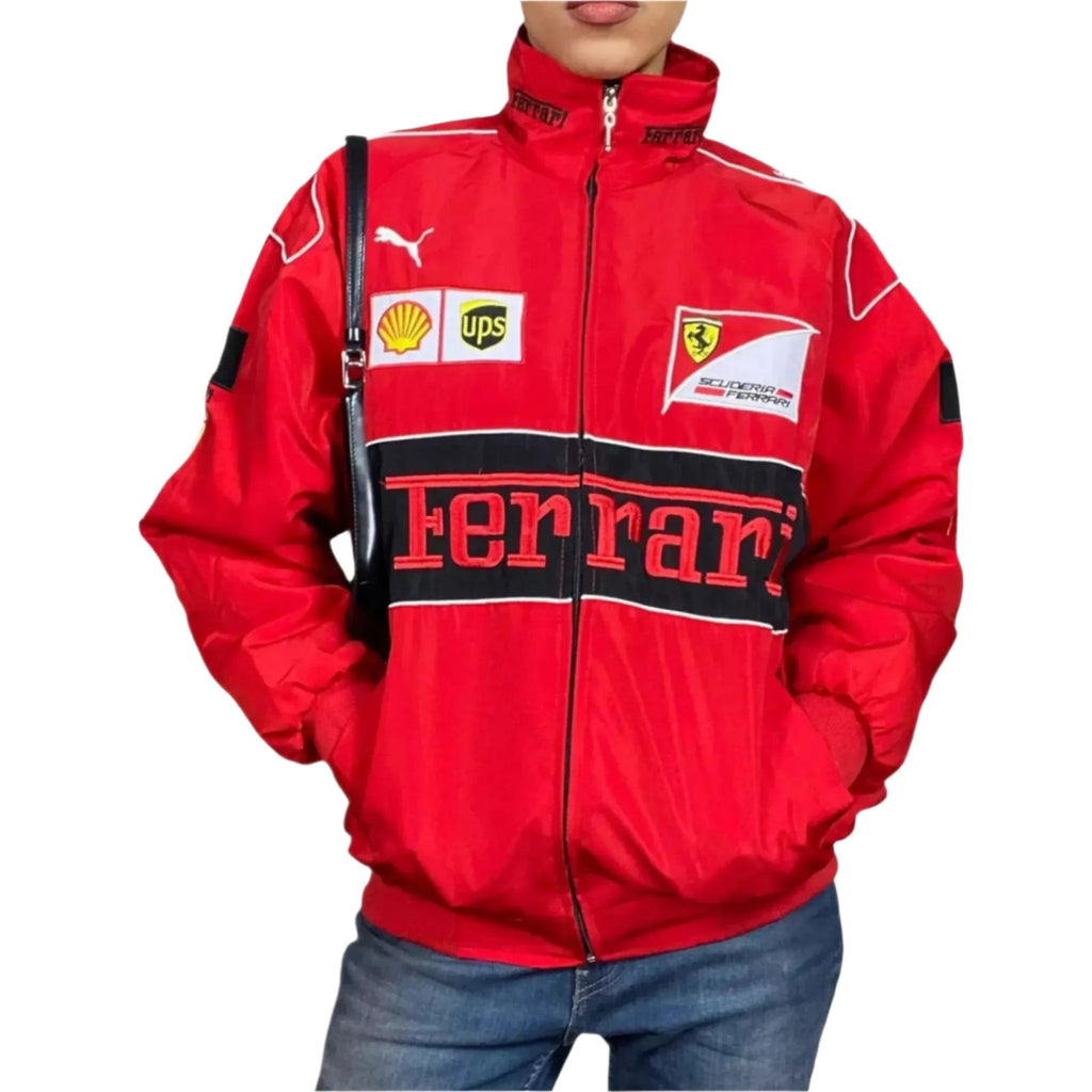 Ferrari Vintage Embroidered Bomber Jacket - Speedxcrafts