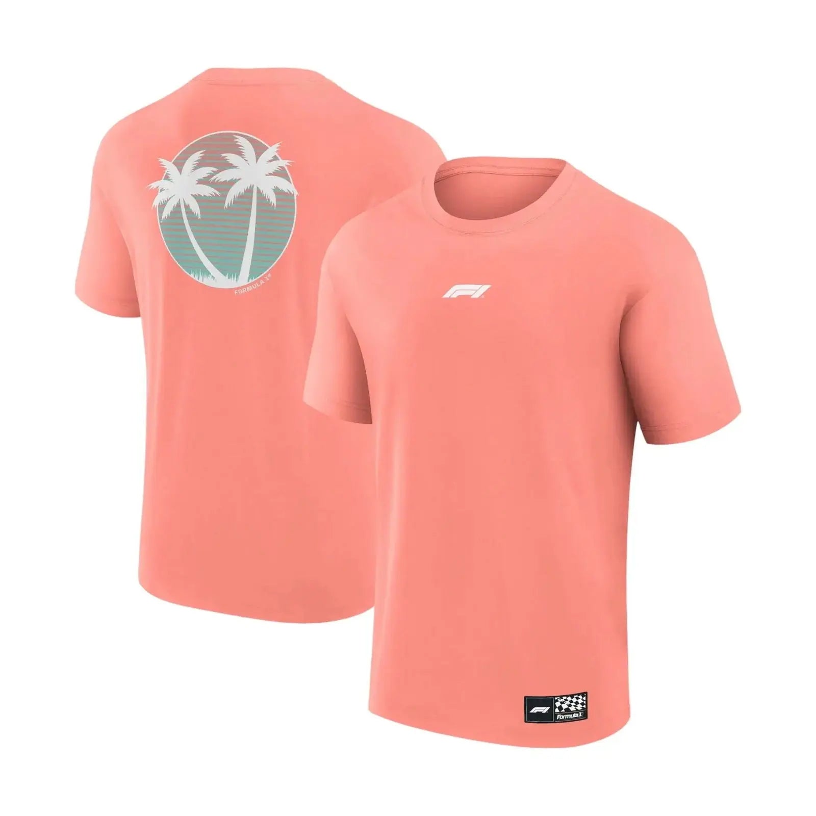 Formula 1 Beach Club Printed T-Shirt | Coral Official Merchandise - Speedxcrafts
