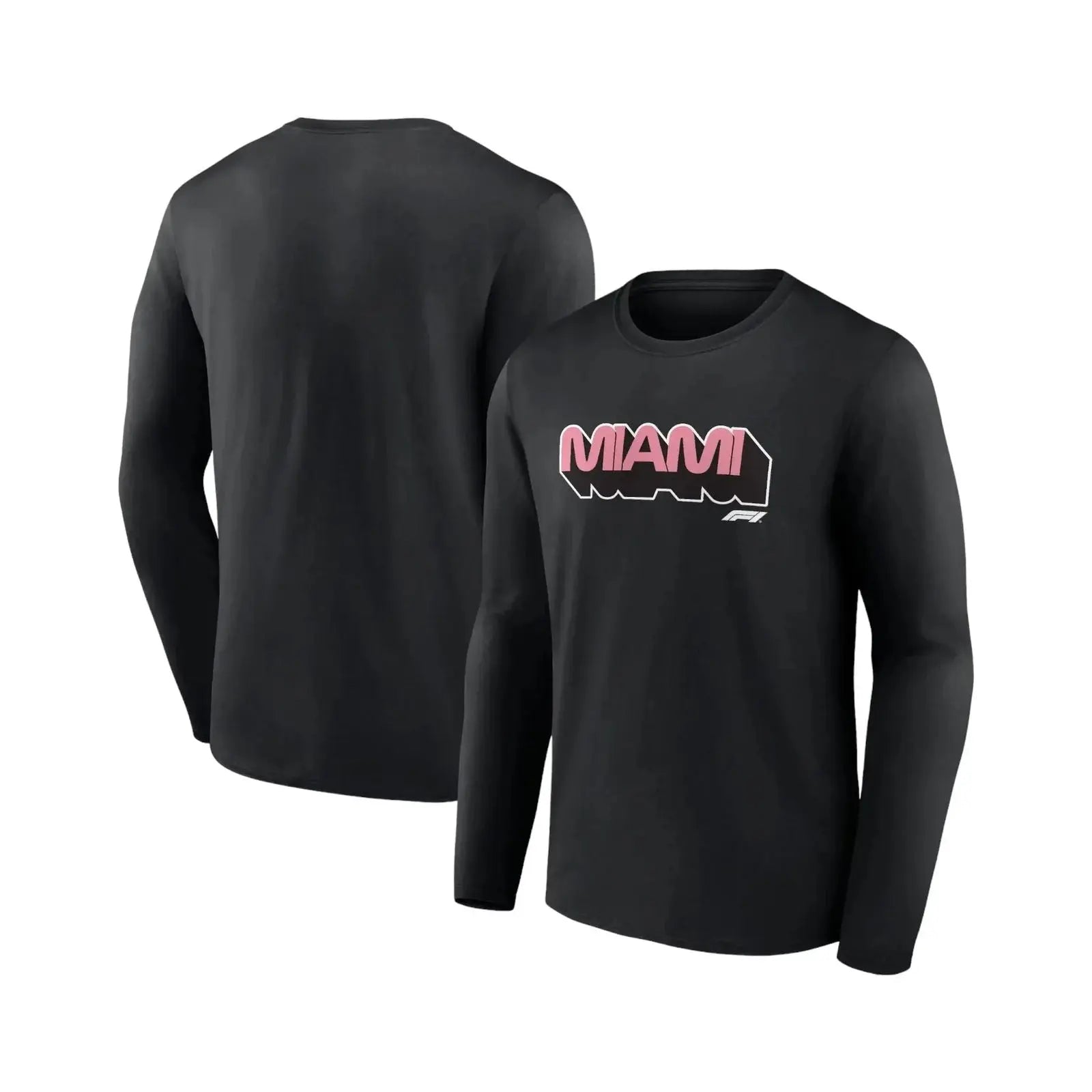 Formula 1 Miami Wordmark Graphic Long Sleeve T-Shirt Black - Speedxcrafts