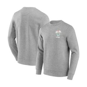Formula 1 Beach Club Crew Sweatshirt | Sports Gray Official Merchandise - Speedxcrafts