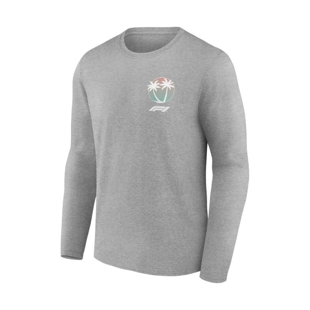 Formula 1 Beach Club Graphic Long Sleeve T-Shirt | Sport Gray - Speedxcrafts