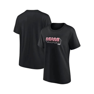 Formula 1 Miami Women's Black T-Shirt | Wordmark Graphic Tee - Speedxcrafts