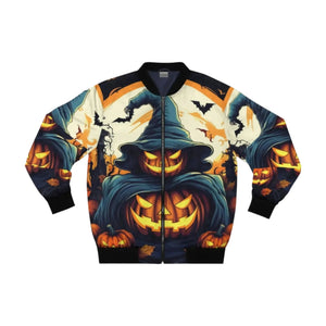 Halloween Jack O' Lantern Unisex Bomber Jacket - Festive Apparel - Speedxcrafts