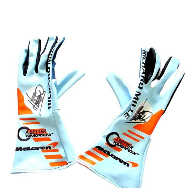 LANDO NORRIS MCLAREN RARE SPECIAL EDITION GULF  F1 GLOVES - Speedxcrafts