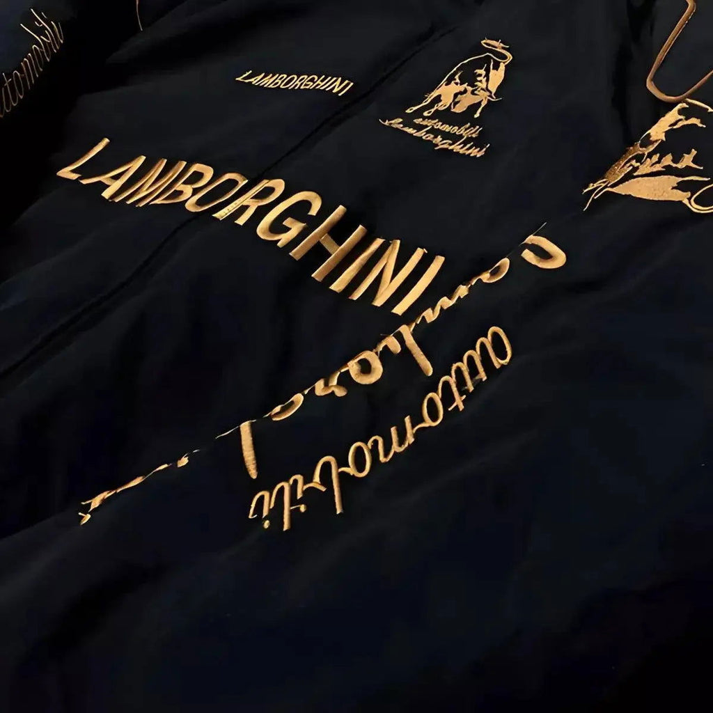 Lamborghini F1 Vintage Style Embroidery Racing Jacket - Speedxcrafts
