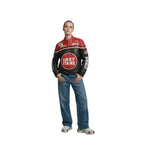 Lucky Strike Vintage Racing Leather Jacket - Red & Black Edition