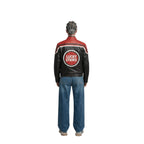 Lucky Strike Vintage Racing Leather Jacket - Red & Black Edition