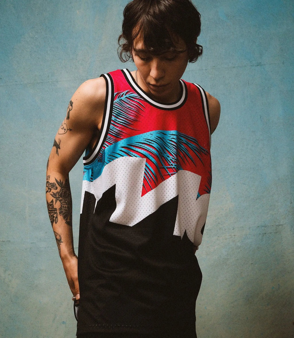 MIAMI GRAND PRIX MESH TANK - MITCHELL & NESS - BLACK/PINK - Speedxcrafts