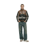 Marlboro Vintage Racing Leather Jacket - Brown & Black Edition
