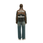 Marlboro Vintage Racing Leather Jacket - Brown & Black Edition