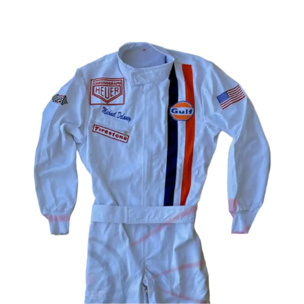 Michael Delaney Steve McQueen 1971 "LeMans" MOVIE Racing Suit - Speedxcrafts