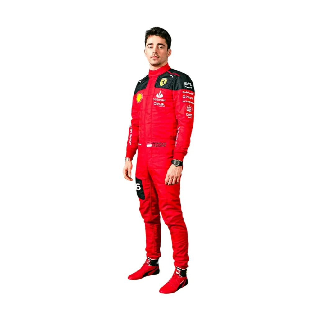 New Charles Leclerc 2023 Race Suit Ferrari F1 - Speedxcrafts