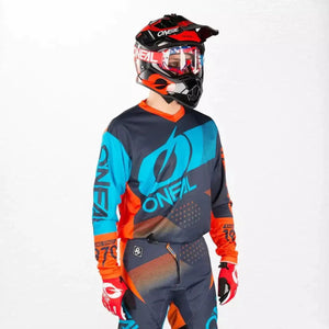 O'Neal Element Factor MX Jersey Gray-Orange-Blue - Speedxcrafts