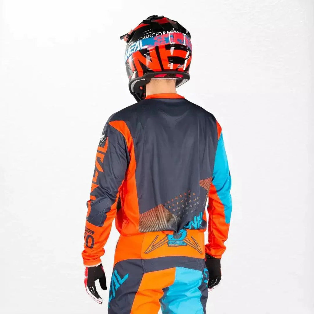 O'Neal Element Factor MX Jersey Gray-Orange-Blue - Speedxcrafts