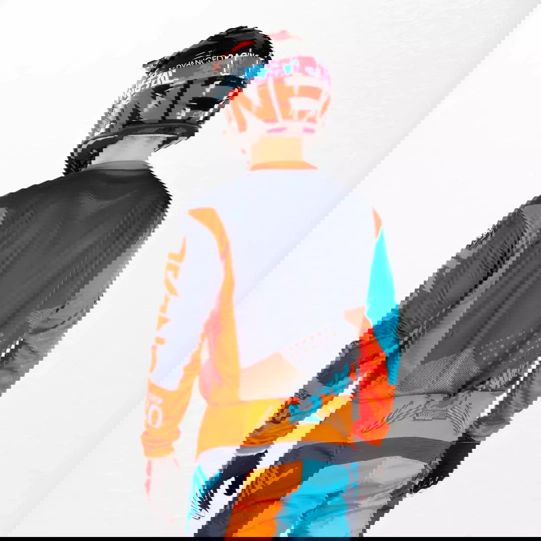 O'Neal Element Factor MX Jersey Gray-Orange-Blue - Speedxcrafts