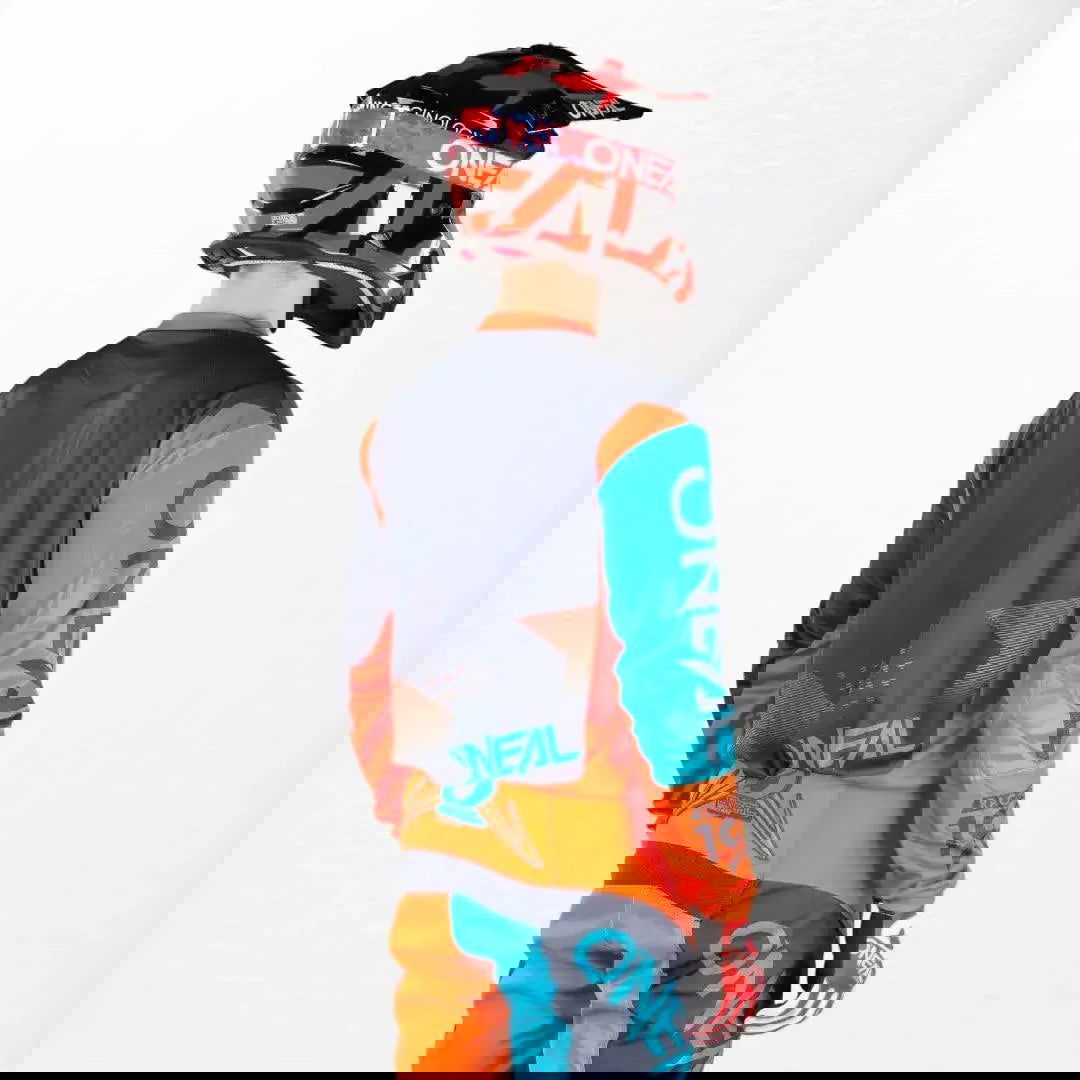 O'Neal Element Factor MX Jersey Gray-Orange-Blue - Speedxcrafts