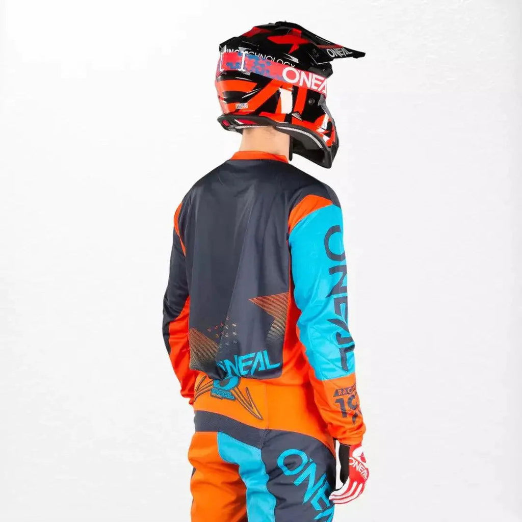 O'Neal Element Factor MX Jersey Gray-Orange-Blue - Speedxcrafts