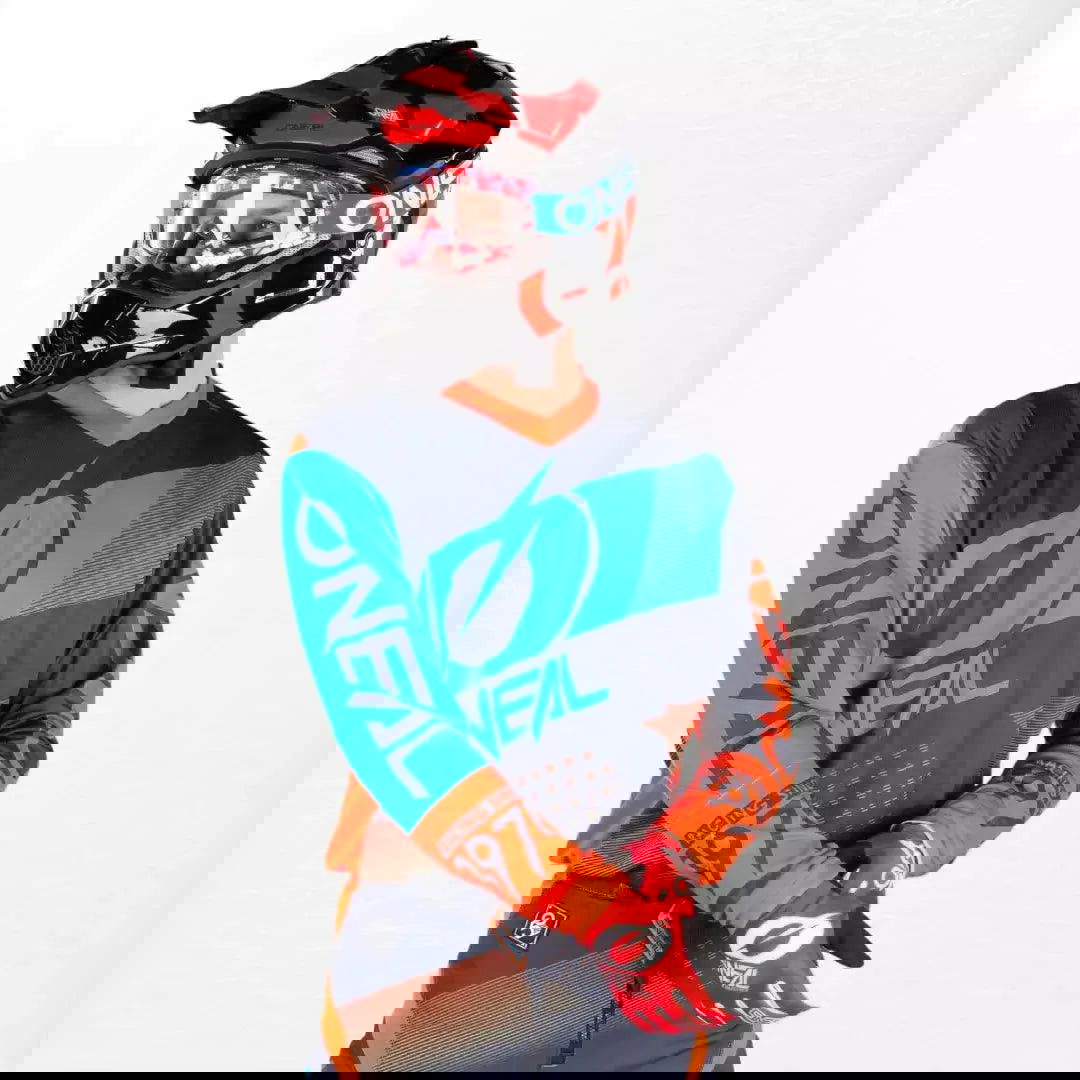 O'Neal Element Factor MX Jersey Gray-Orange-Blue - Speedxcrafts