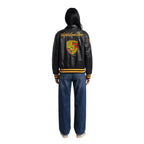 Porsche Vintage Leather Bomber Jacket - Black Edition