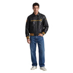 Porsche Vintage Leather Bomber Jacket - Black Edition