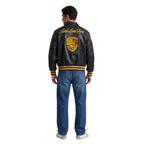 Porsche Vintage Leather Bomber Jacket - Black Edition