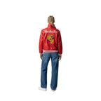 Porsche Vintage Leather Bomber Jacket - Red Edition