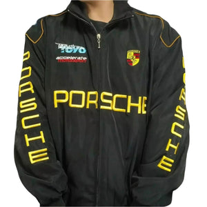 Porsche Formula 1 Bomber Jacket - Embroidered Racing Apparel - Speedxcrafts