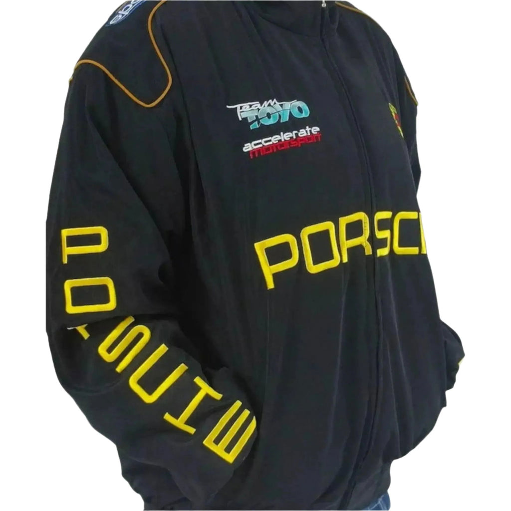 Porsche Formula 1 Bomber Jacket - Embroidered Racing Apparel - Speedxcrafts